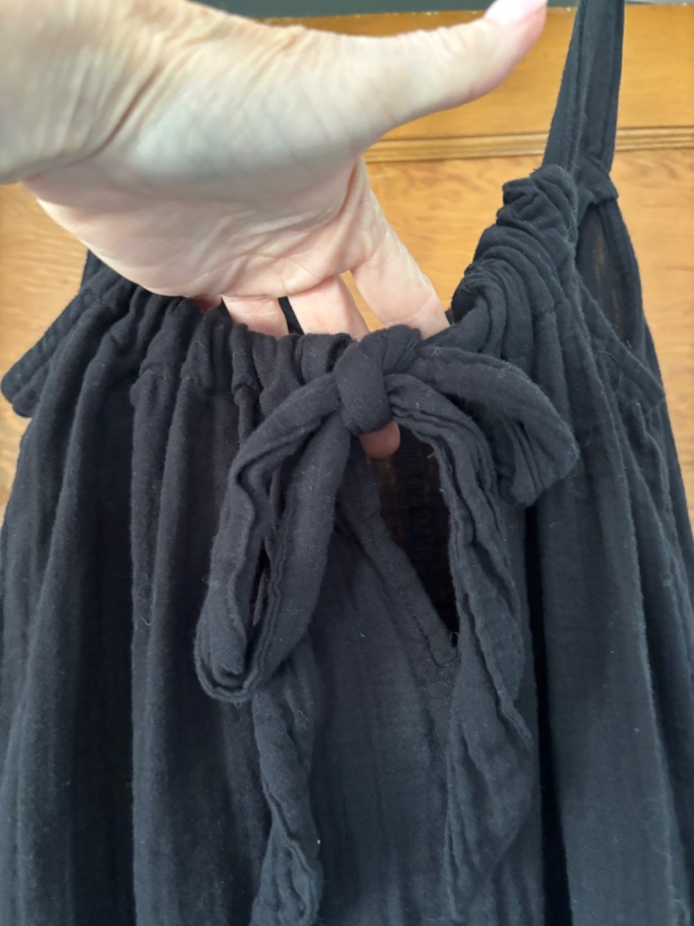 WOMENS BLACK MAXI GAUZY DRESS - Picture 5 of 8